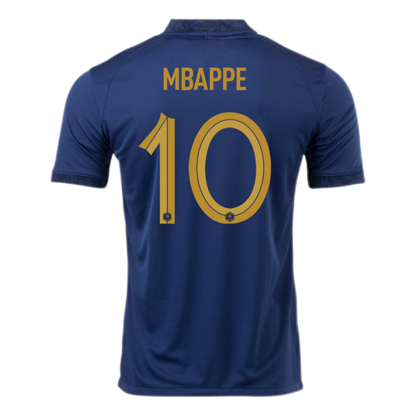 Men's Replica MBAPPE #10 France Home Soccer Jersey Shirt 2022 Nike - World Cup 2022