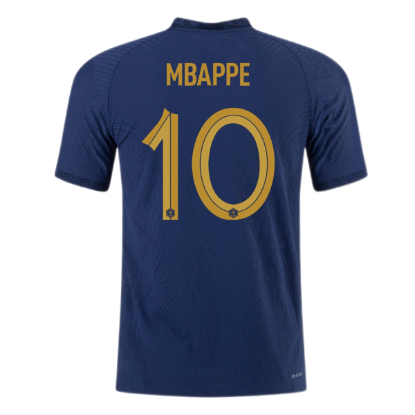 Men's Authentic MBAPPE #10 France Home Soccer Jersey Shirt 2022 Nike World Cup 2022