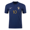Men's Authentic MBAPPE #10 France Home Soccer Jersey Shirt 2022 Nike World Cup 2022