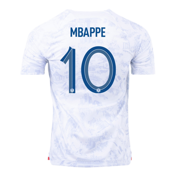 Men's Replica MBAPPE #10 France Away Soccer Jersey Shirt 2022 Nike - World Cup 2022