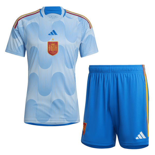 Men's Replica Spain Away Soccer Jersey Kit (Jersey+Shorts) 2022 Adidas - World Cup 2022