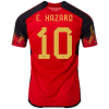 Men's Replica E. HAZARD #10 Belgium Home Soccer Jersey Shirt 2022 Adidas - World Cup 2022