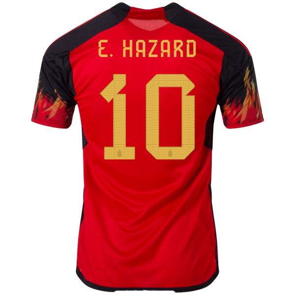 Men's Replica E. HAZARD #10 Belgium Home Soccer Jersey Shirt 2022 Adidas - World Cup 2022