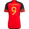 Men's Replica R.LUKAKU #9 Belgium Home Soccer Jersey Shirt 2022 Adidas - World Cup 2022