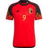 Men's Replica R.LUKAKU #9 Belgium Home Soccer Jersey Shirt 2022 Adidas - World Cup 2022