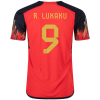 Men's Authentic R.LUKAKU #9 Belgium Home Soccer Jersey Shirt 2022 Adidas World Cup 2022