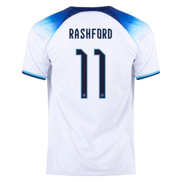 Men's Replica RASHFORD #11 England Home Soccer Jersey Shirt 2022 Nike - World Cup 2022