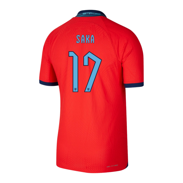 Men's Authentic SAKA #17 England Away Soccer Jersey Shirt 2022 Nike World Cup 2022
