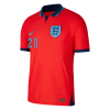 Men's Authentic FODEN #20 England Away Soccer Jersey Shirt 2022 Nike World Cup 2022