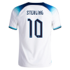 Men's Authentic STERLING #10 England Home Soccer Jersey Shirt 2022 Nike World Cup 2022