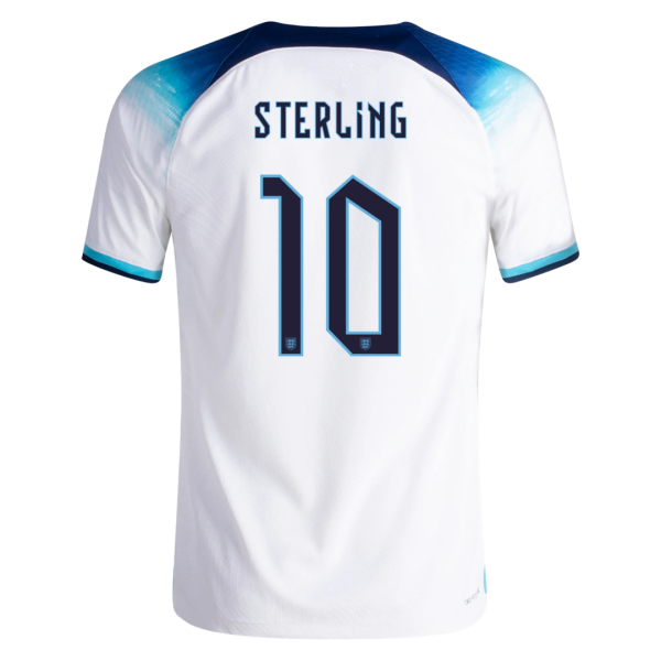 Men's Authentic STERLING #10 England Home Soccer Jersey Shirt 2022 Nike World Cup 2022