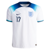 Men's Authentic SAKA #17 England Home Soccer Jersey Shirt 2022 Nike World Cup 2022
