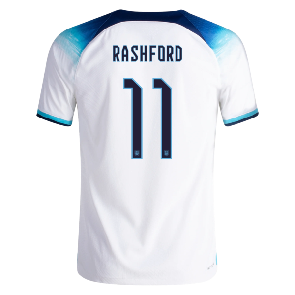 Men's Authentic RASHFORD #11 England Home Soccer Jersey Shirt 2022 Nike World Cup 2022