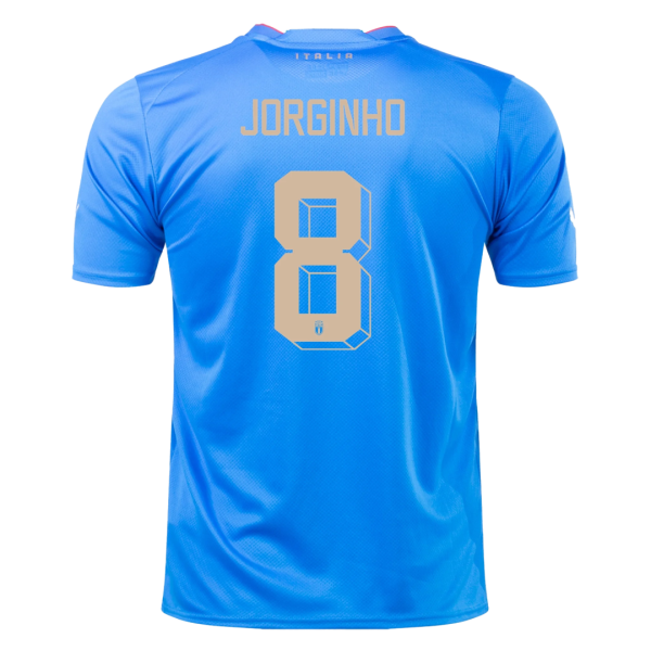 Men's Replica JORGINHO #8 Italy Home Soccer Jersey Shirt 2022 Puma