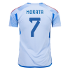 Men's Replica MORATA #7 Spain Away Soccer Jersey Shirt 2022 Adidas - World Cup 2022