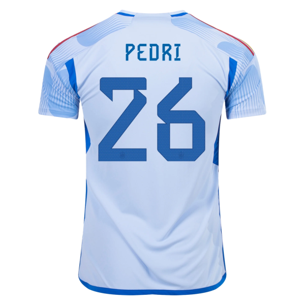 Men's Replica PEDRI #26 Spain Away Soccer Jersey Shirt 2022 Adidas - World Cup 2022