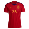 Men's Replica PEDRI #26 Spain Home Soccer Jersey Shirt 2022 Adidas - World Cup 2022