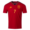Men's Authentic MORATA #7 Spain Home Soccer Jersey Shirt 2022 Adidas World Cup 2022