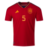 Men's Authentic SERGIO #5 Spain Home Soccer Jersey Shirt 2022 Adidas World Cup 2022