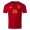 Men's Authentic PEDRI #26 Spain Home Soccer Jersey Shirt 2022 Adidas World Cup 2022