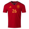 Men's Authentic PEDRI #26 Spain Home Soccer Jersey Shirt 2022 Adidas World Cup 2022