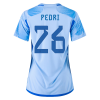 Women's Replica PEDRI #26 Spain Away Soccer Jersey Shirt 2022 Adidas