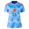 Women's Replica PEDRI #26 Spain Away Soccer Jersey Shirt 2022 Adidas