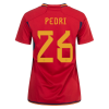 Women's Replica PEDRI #26 Spain Home Soccer Jersey Shirt 2022 Adidas