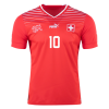 Men's Replica XHAKA #10 Switzerland Home Soccer Jersey Shirt 2022 Puma - World Cup 2022
