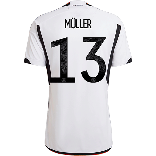 Men's Replica MÜLLER #13 Germany Home Soccer Jersey Shirt 2022 Adidas - World Cup 2022