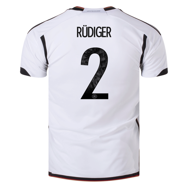 Men's Replica RÜDIGER #2 Germany Home Soccer Jersey Shirt 2022 Adidas - World Cup 2022