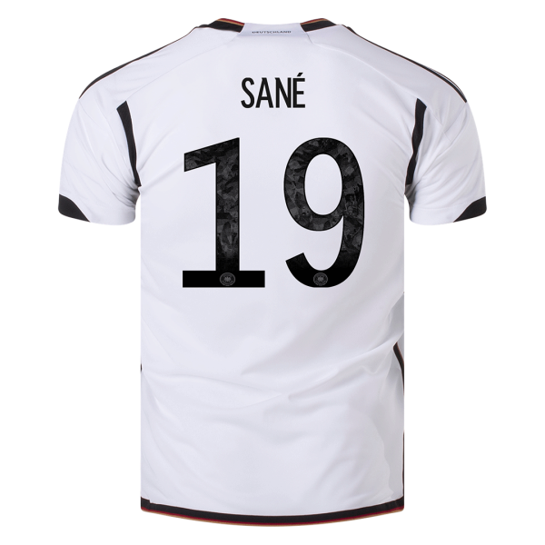 Men's Replica SANÉ #19 Germany Home Soccer Jersey Shirt 2022 Adidas - World Cup 2022