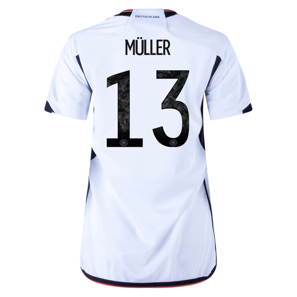 Women's Replica MÜLLER #13 Germany Home Soccer Jersey Shirt 2022 Adidas
