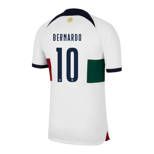 Men's Replica BERNARDO #10 Portugal Away Soccer Jersey Shirt 2022 Nike - World Cup 2022
