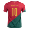 Men's Replica BERNARDO #10 Portugal Home Soccer Jersey Shirt 2022 Nike - World Cup 2022