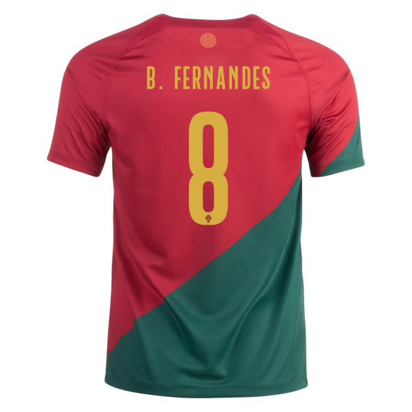 Men's Replica B.FERNANDES #8 Portugal Home Soccer Jersey Shirt 2022 Nike - World Cup 2022