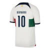 Men's Authentic BERNARDO #10 Portugal Away Soccer Jersey Shirt 2022 Nike World Cup 2022
