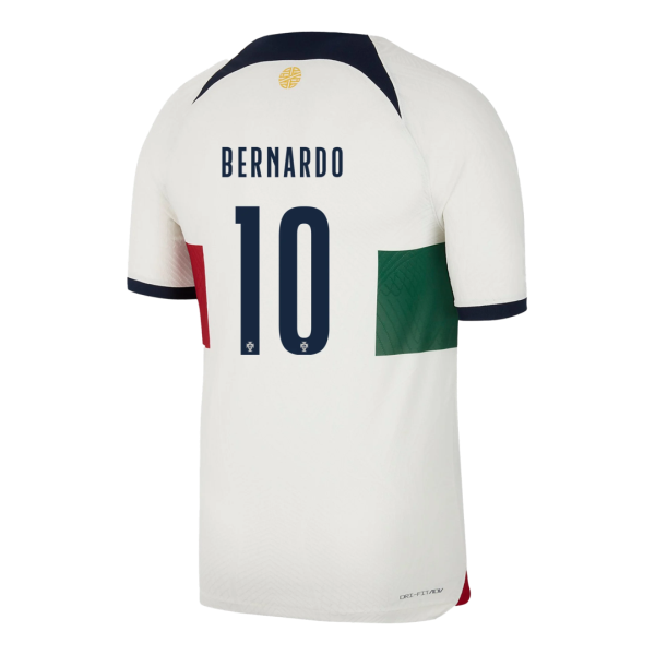 Men's Authentic BERNARDO #10 Portugal Away Soccer Jersey Shirt 2022 Nike World Cup 2022