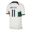 Men's Authentic JOÃO FÉLIX #11 Portugal Away Soccer Jersey Shirt 2022 Nike World Cup 2022