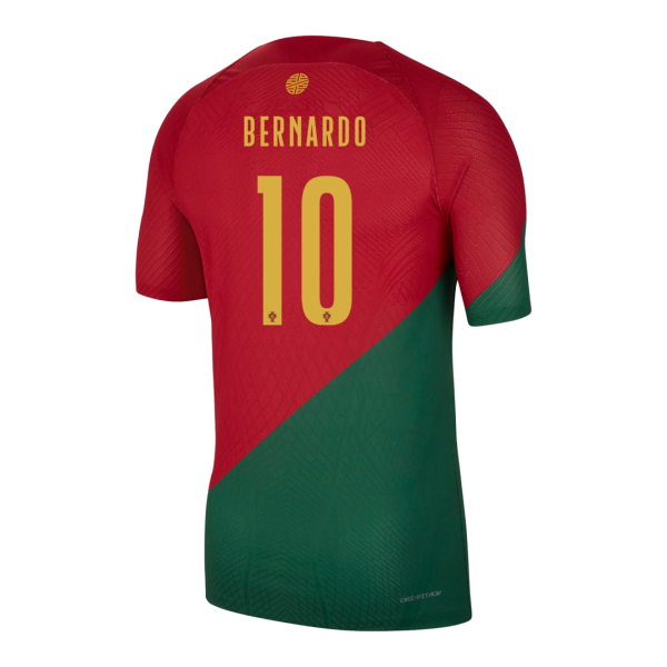 Men's Authentic BERNARDO #10 Portugal Home Soccer Jersey Shirt 2022 Nike World Cup 2022