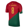Men's Authentic B.FERNANDES #8 Portugal Home Soccer Jersey Shirt 2022 Nike World Cup 2022