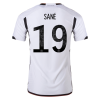 Men's Authentic SANÉ #19 Germany Home Soccer Jersey Shirt 2022 Adidas World Cup 2022