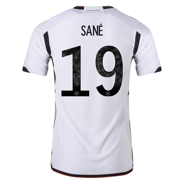 Men's Authentic SANÉ #19 Germany Home Soccer Jersey Shirt 2022 Adidas World Cup 2022