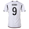 Men's Authentic WERNER #9 Germany Home Soccer Jersey Shirt 2022 Adidas World Cup 2022