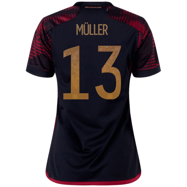 Women's Replica MÜLLER #13 Germany Away Soccer Jersey Shirt 2022 Adidas