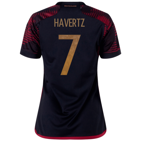 Women's Replica HAVERTZ #7 Germany Away Soccer Jersey Shirt 2022 Adidas