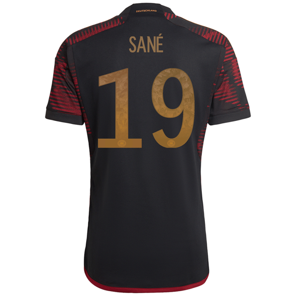Men's Replica SANÉ #19 Germany Away Soccer Jersey Shirt 2022 Adidas - World Cup 2022
