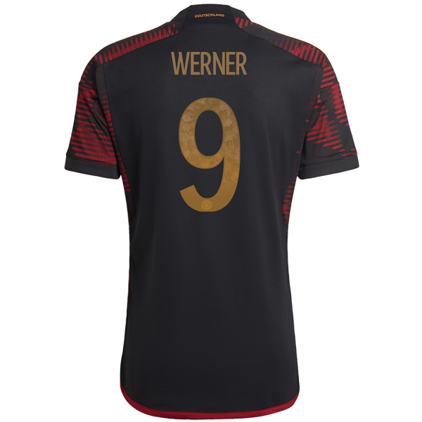 Men's Replica WERNER #9 Germany Away Soccer Jersey Shirt 2022 Adidas - World Cup 2022