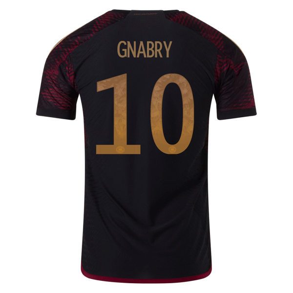 Men's Authentic GNABRY #10 Germany Away Soccer Jersey Shirt 2022 Adidas World Cup 2022