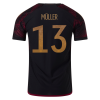 Men's Authentic MÜLLER #13 Germany Away Soccer Jersey Shirt 2022 Adidas World Cup 2022